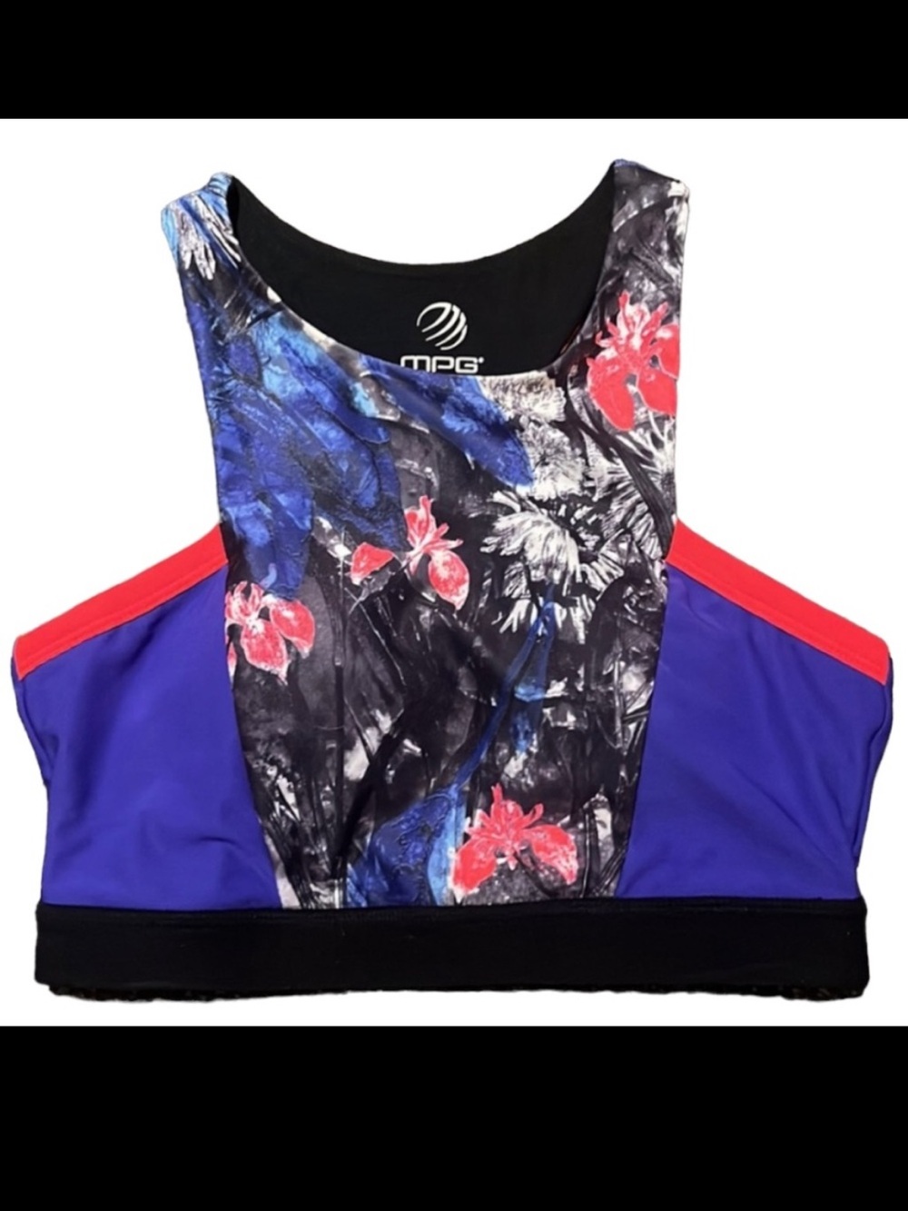 MPG Floral Print High Neck Sports Bra